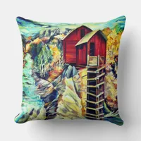 Watercolor Colorado River Artwork Throw Pillow