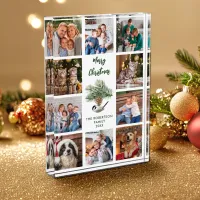 Modern Winter Christmas Family Collage Photo Block