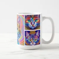 Psychedelic Colorful Royal Cats Coffee Mug