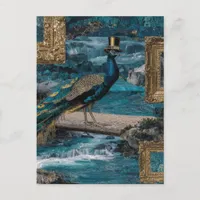 Peacock in a Top Hat Postcard