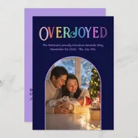 Overjoyed Christmas Baby Birth Announcement Photo