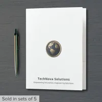 Modern Globe Logo Technology Presentation Folder