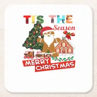 Everyone Loves A At Christmas Christmas Santas Com Square Paper Coaster