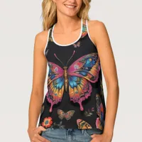Butterfly Art Neon Oil-Painting  Tank Top