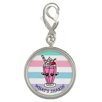 Cute Kawaii Cartoon Strawberry Milkshake Charm