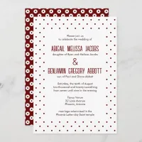 Sophisticated Red & White Polka-Dot Reception Invitation