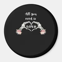 Gothic Valentines Classic - Skeleton Hands Heart  Magnet