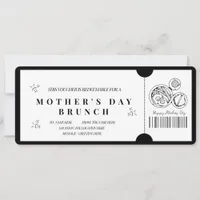 Bold Minimalist Mother’s Day Brunch Voucher  Invitation