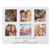 Father custom photo family collage Dad Faux Canvas Print