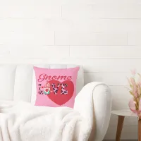 Gnome Love Sweet Love Valentines Throw Pillow