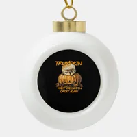 Trumpkin Make Halloween Great Again – Spooky Autum Ceramic Ball Christmas Ornament