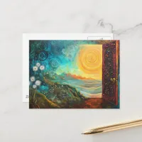 The magical garden portal doorway postcard