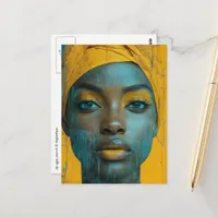 Gorgeous Woman Wearing Yellow Postcard