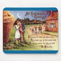 Vintage All Halloween Greeting Couple Mouse Pad