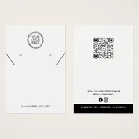 Add Your Logo QR Necklace Earrings Display Card