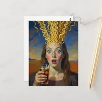 Surreal Ramen Brain Explosion  Woman Postcard
