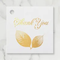 Ethereal Beauty Soft Tone Whimsical Pastel Leaves Foil Favor Tags