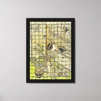 Vintage May Cuckoo with Modern Art Canvas Print