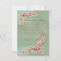 Cherry Blossoms in Pink and Teal Sympathy Card