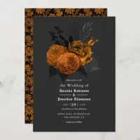 Orange and Black Gothic Wedding Invitation