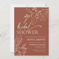 Terracotta Floral Bridal Shower Invitation