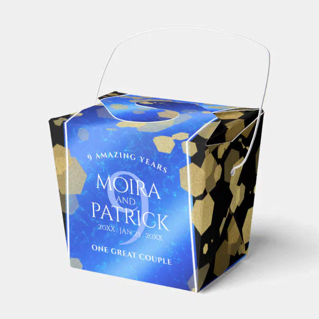 Elegant 9th Lapis Lazuli Wedding Anniversary Favor Boxes