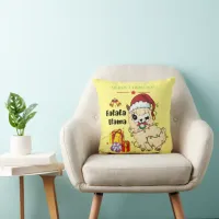 Christmas Llama Throw Pillow