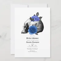 Royal Blue Floral Gothic Bridal Shower Invitation
