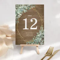 Rustic Wood Eucalyptus Wedding Large Table Number