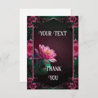 "Floral Lotus Wedding Suite | Starry Night Romance Thank You Card