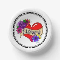 I Love You | Street Art Graffiti Urban Heart    Paper Bowls