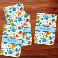 Mod Abstract Flower Theme with Bright Colors Jumbo Poker Cards