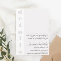 Minimalist Grayscale Casual Wedding Detail Enclosure Card