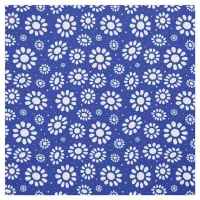 Boho Flower Blue and White Pattern Fabric