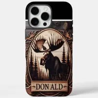 Wood carved Moose Crest iPhone 16 Pro Max Case