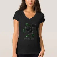 Vintage Gothic Black Roses Personalized T-Shirt