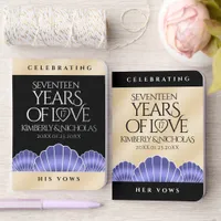 Elegant 17th Shells Wedding Anniversary Foil Vow Books