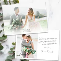 Minimalist 2 Photo Wedding Thank You Card