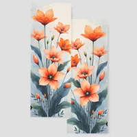 Orange Flowers Botanical Illustration Two-sided Bookmarks