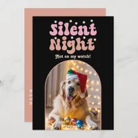 Glam Night Funny Pet Dog Christmas Photo Holiday Card