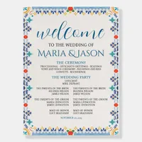 Mexican Talavera Majolica Colorful Wedding Program Foam Board
