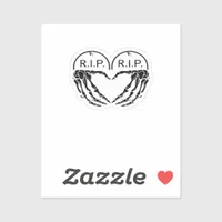 Rip, Heart Shaped Design Made From Gravestones, An Sticker