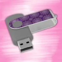 Pretty pink mandala on purple | flash drive