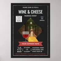 Wine And Cheese Pairing Event add photo and logo Poster