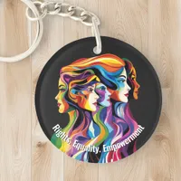 Abstract Colorful Faces Women's Day | IWD Keychain