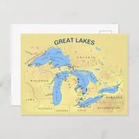 Great Lakes of North America Postcard