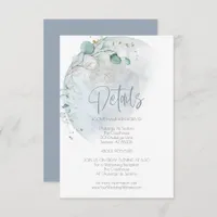 Wedding | Dusty Blue Over the Moon in Love Invitation