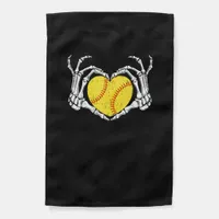 Skeleton Hands Heart Halloween Costume Softball Garden Flag