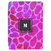 Purple and Pink Leopard Print Monogram  iPad Air Cover