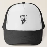 F-Caw-F Funny Raven Crow Spooky Season Halloween V Trucker Hat